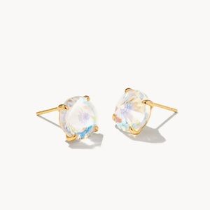 Jolie Gold Stud Earrings in Dichroic Glass